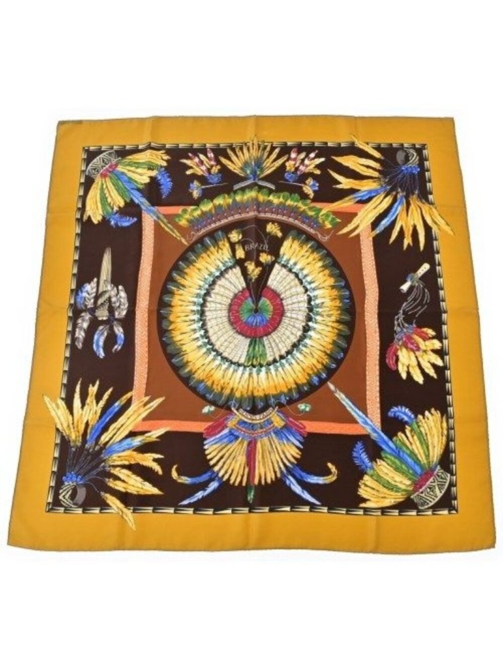Hermes Bandana Scarf Brown